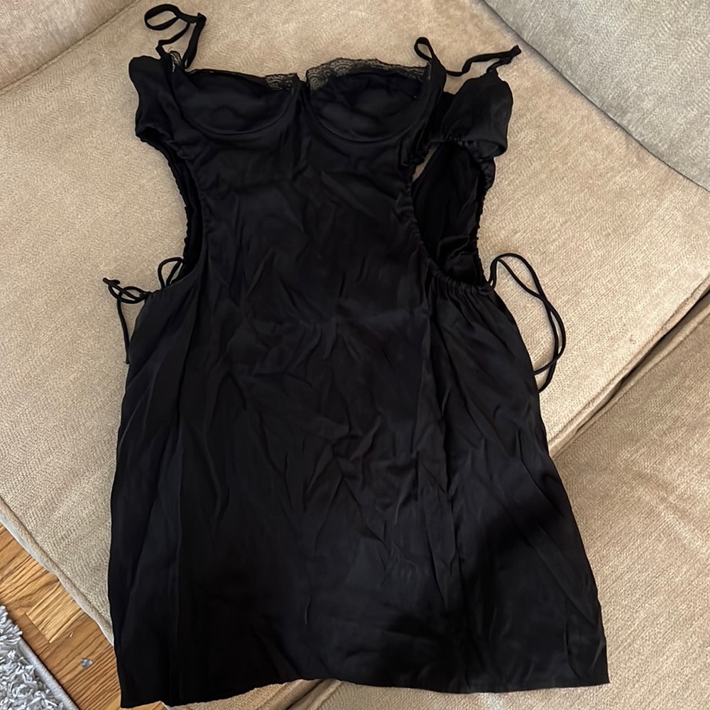 Princess Polly hazel cut out black mini dress